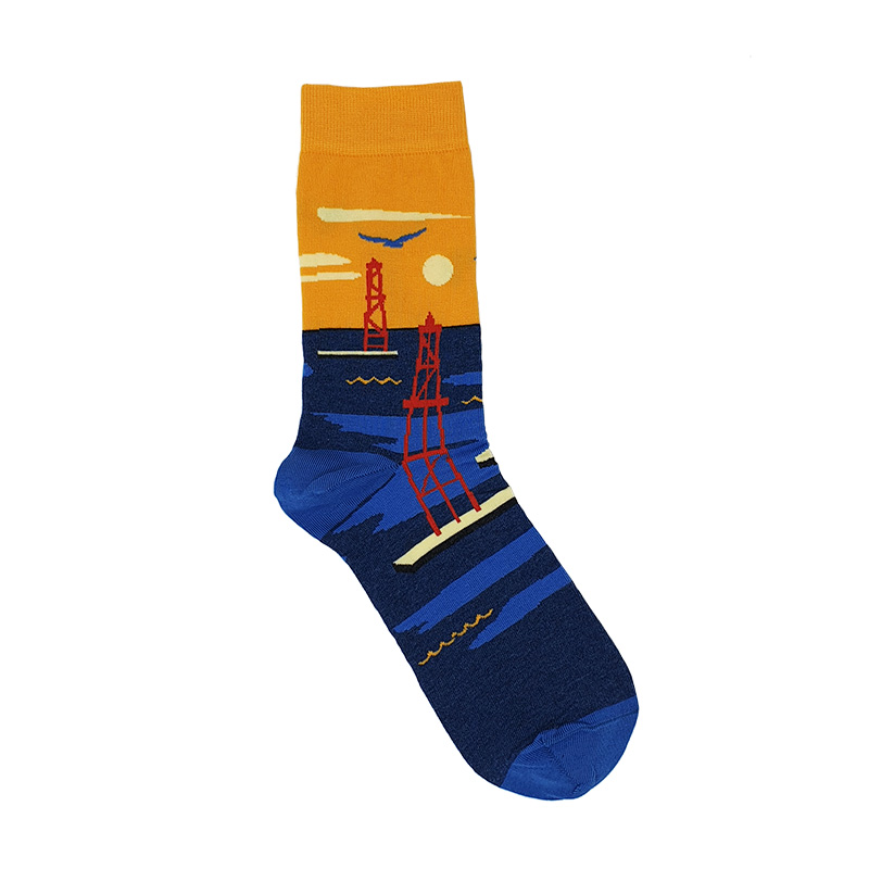 Order online or buy from the store 80% cotton socks designed on Oil Rocks socks as a gift or souvenir. Delivery within Baku in 24 hours.