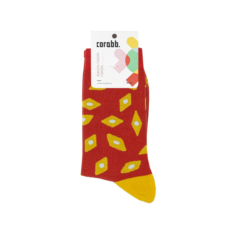Order online or buy from the store 80% cotton socks designed on the Azerbaijan holiday Novruz sweet, Baklava as a gift. Delivery within Baku in 24 hours.