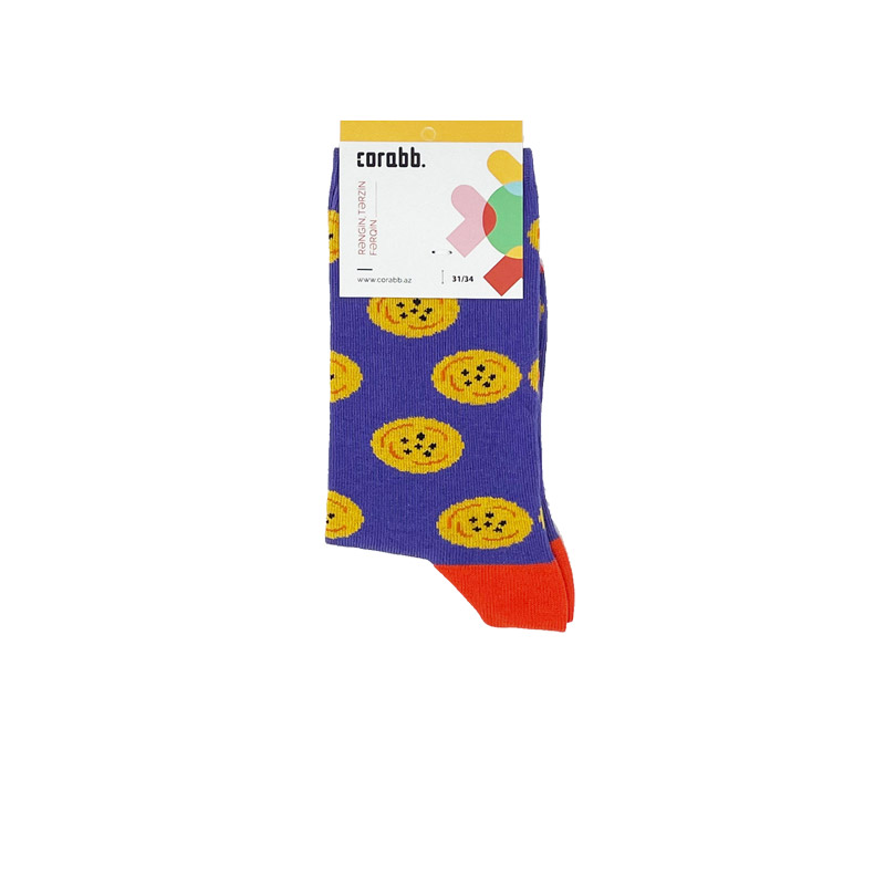 Order online or buy from the store 80% cotton socks designed on traditional Azerbaijani pastry Goghal for kids as a gift. Delivery within Baku in 24 hours.