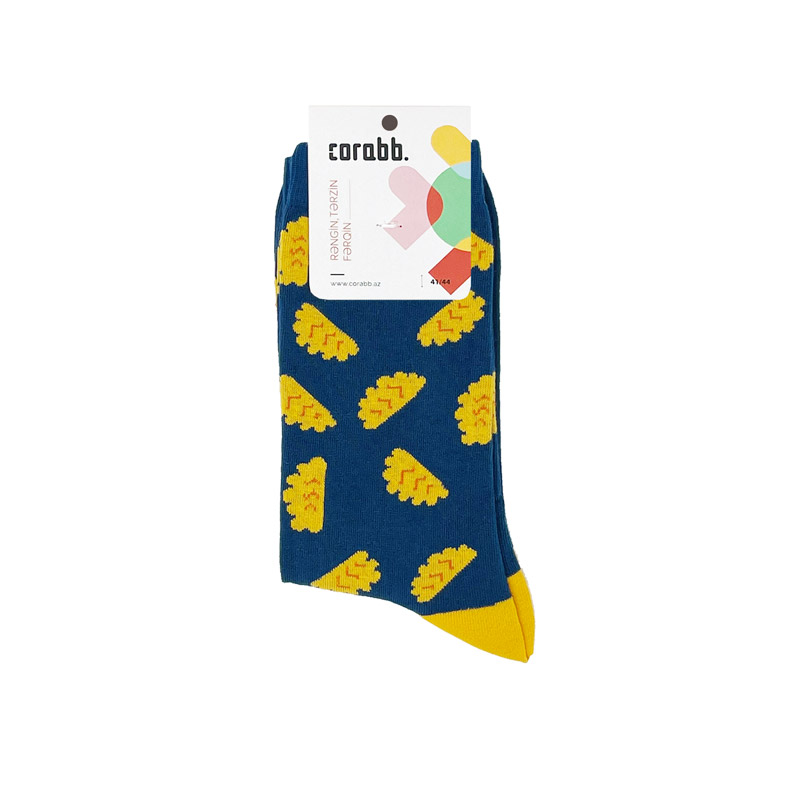 Order online or buy from the store 80% cotton socks designed on Shekerbura socks as a gift or souvenir. Delivery within Baku in 24 hours.