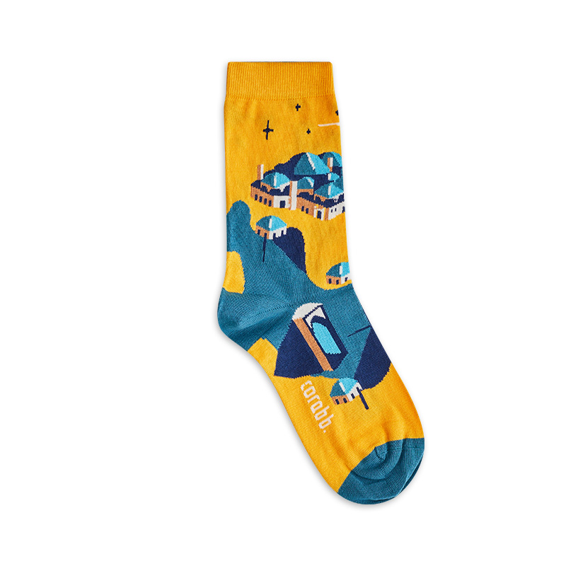 Order online or buy from the store 80% cotton socks designed on Azerbaijan Eastern Bazaar as a gift or souvenir. Delivery within Baku in 24 hours.