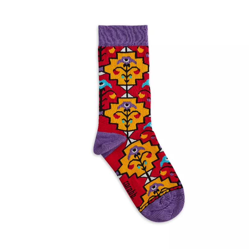 Order online or buy from store 80% cotton socks designed on Azerbaijan carpet ornament as a gift or souvenir. Delivery within Baku in 24 hours.