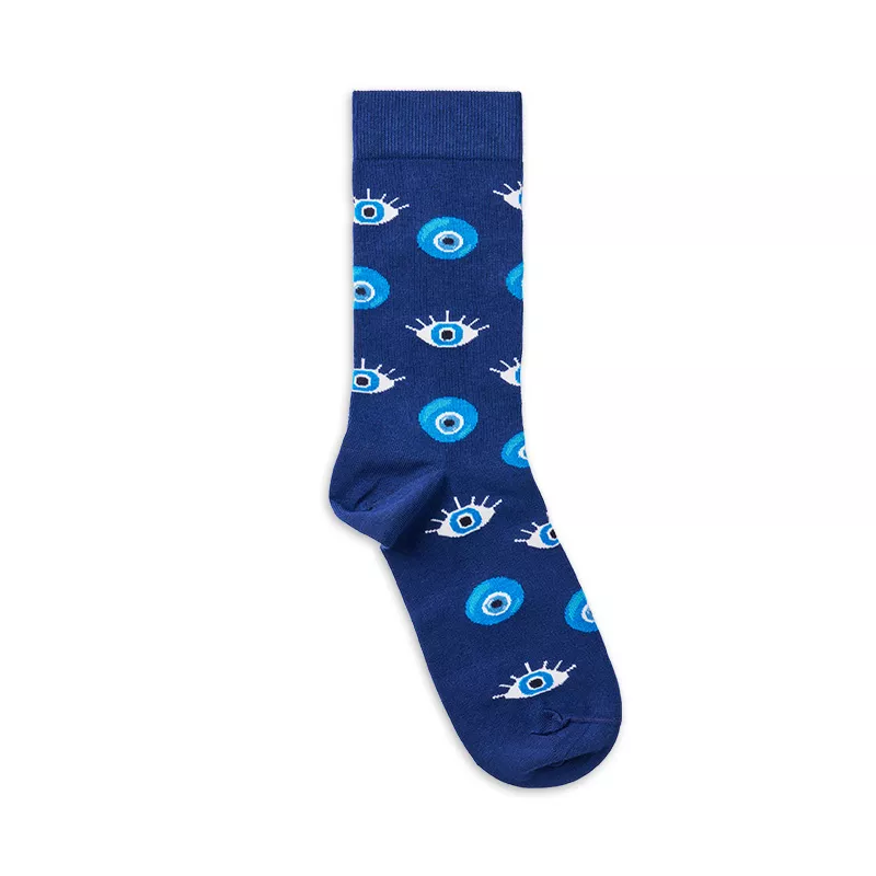 Image of the sock that is designed by being inspired by Devil Eye, which has been used for centuries as a protective charm against negative energy.